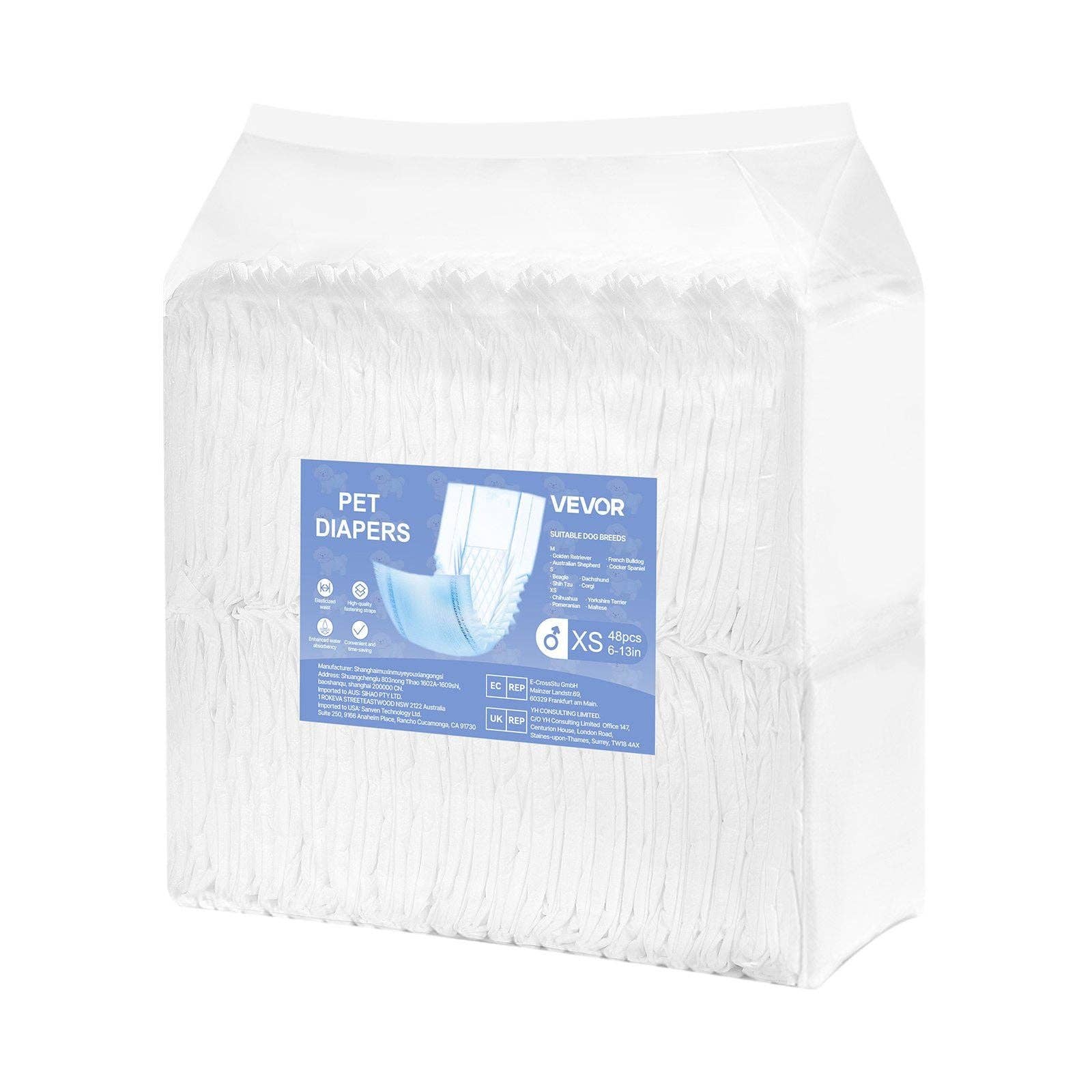 Naomi's Happy Place Shop – Großhandel Windel für Haustiere – Hund – Einweg-Hundewindeln für Rüden, super saugfähig, Größe XS, 96 Stück8