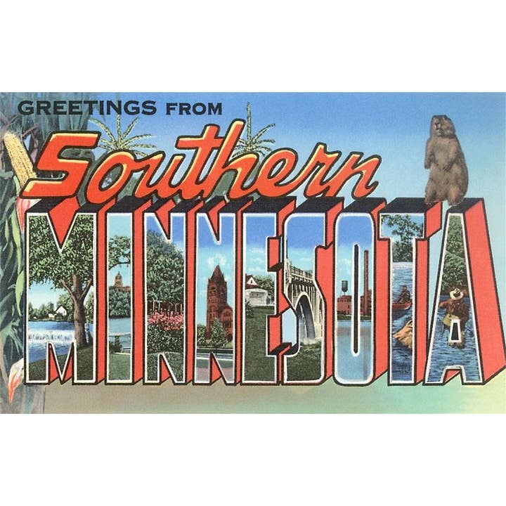 Postcard MN-308 Greetings from Southern Minnesota for wholesale by Found Image Press
