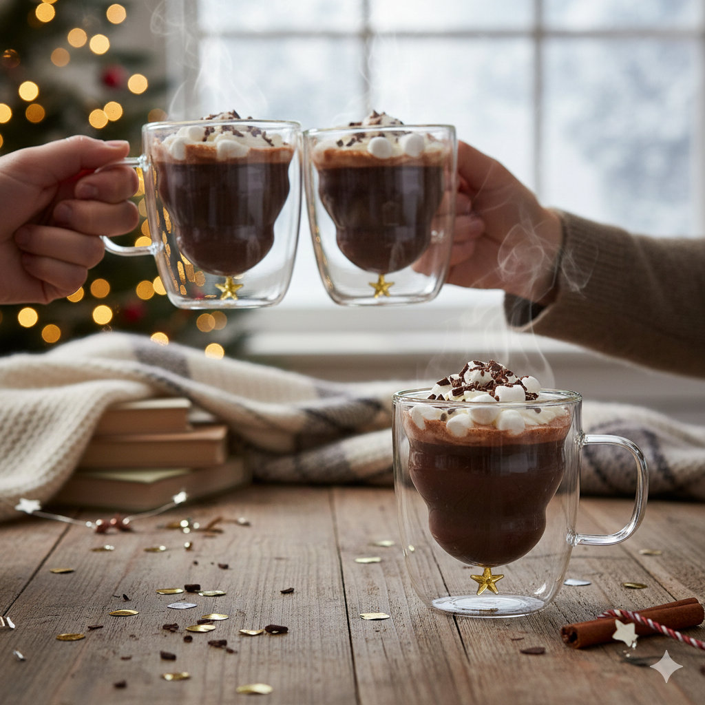 AULICA - Wholesale Coffee Mug - Double-walled star gold cups 250ml - set of 21