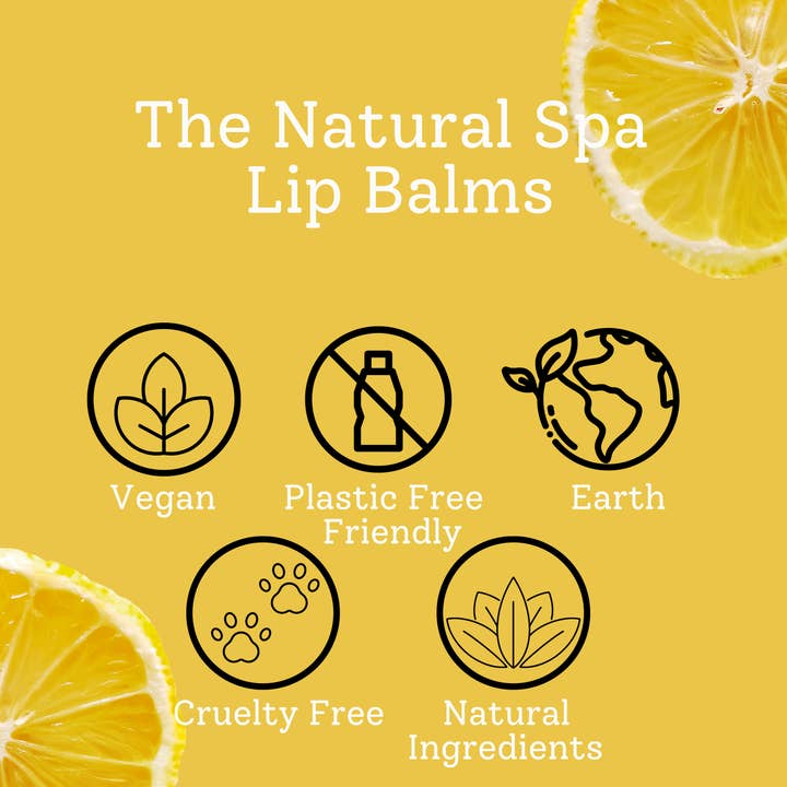 The Natural Spa Cosmetics - Wholesale Lip Balm - Lemon Sorbet All Natural Lip Balm - Vegan Stocking Filler3