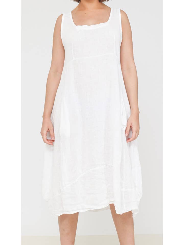 Happy look - Wholesale Dress - Women's - Sleeveless Linen Midi Dress 72073L