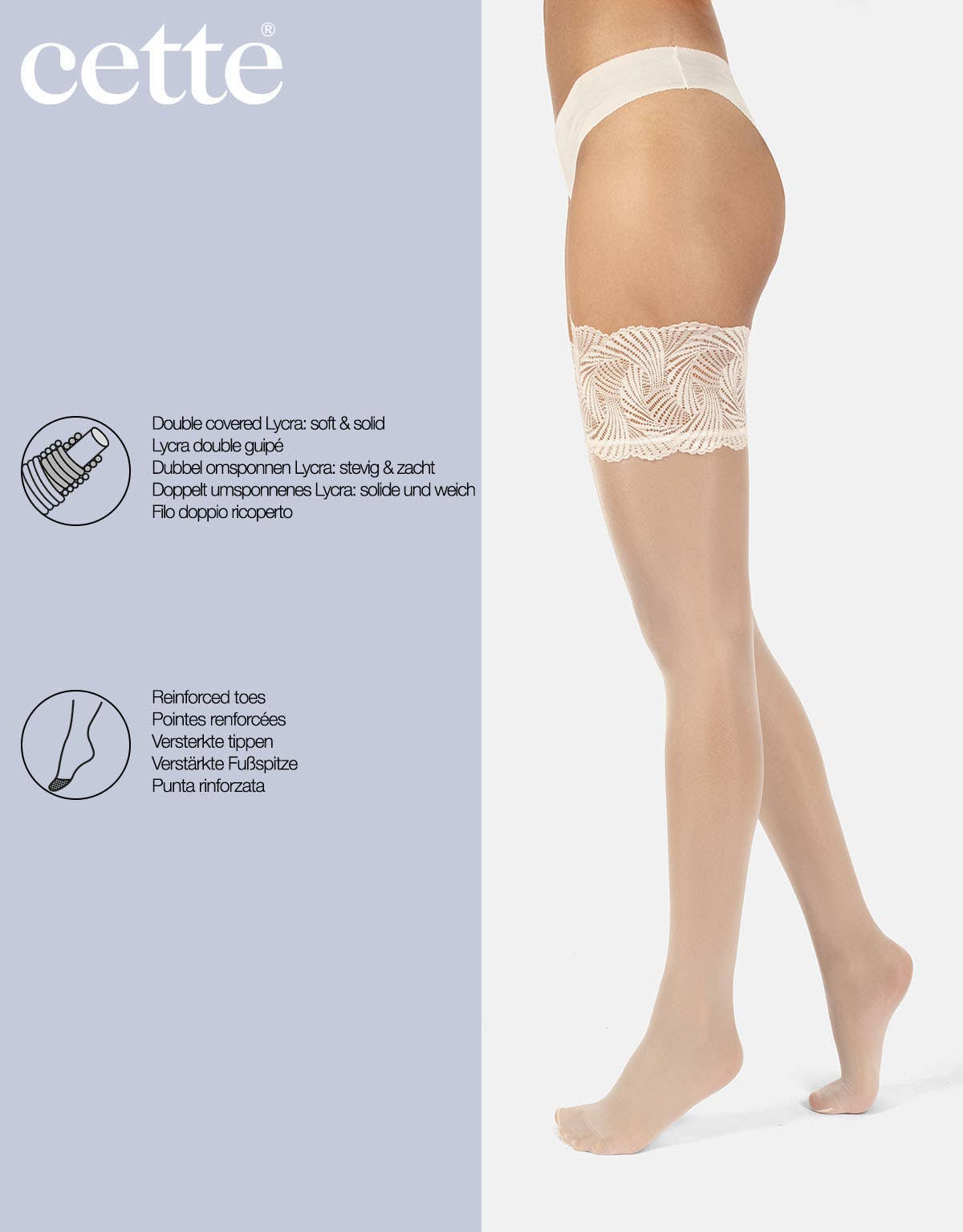 Cette – Großhandel Strümpfe – Damen – Halterlose Halterlose Größen bis 4XL, Strümpfe in Übergröße, bleiben oben15