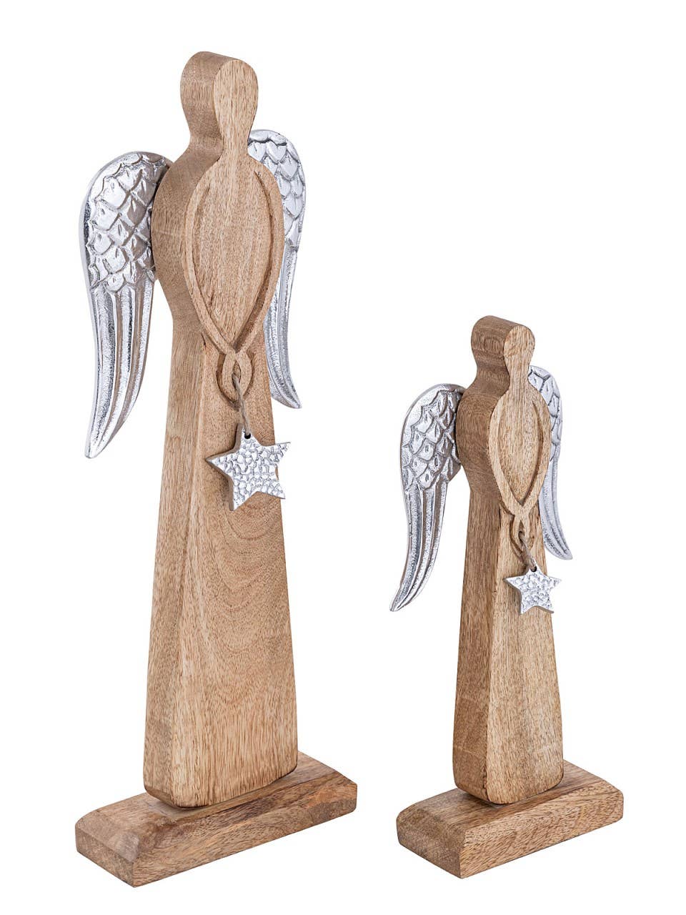 Voglrieder - Vente Décoration de Noël - Figurines d’anges décoratives, lot de 2, 12/16 x 32/47 cm, décoration de Noël1