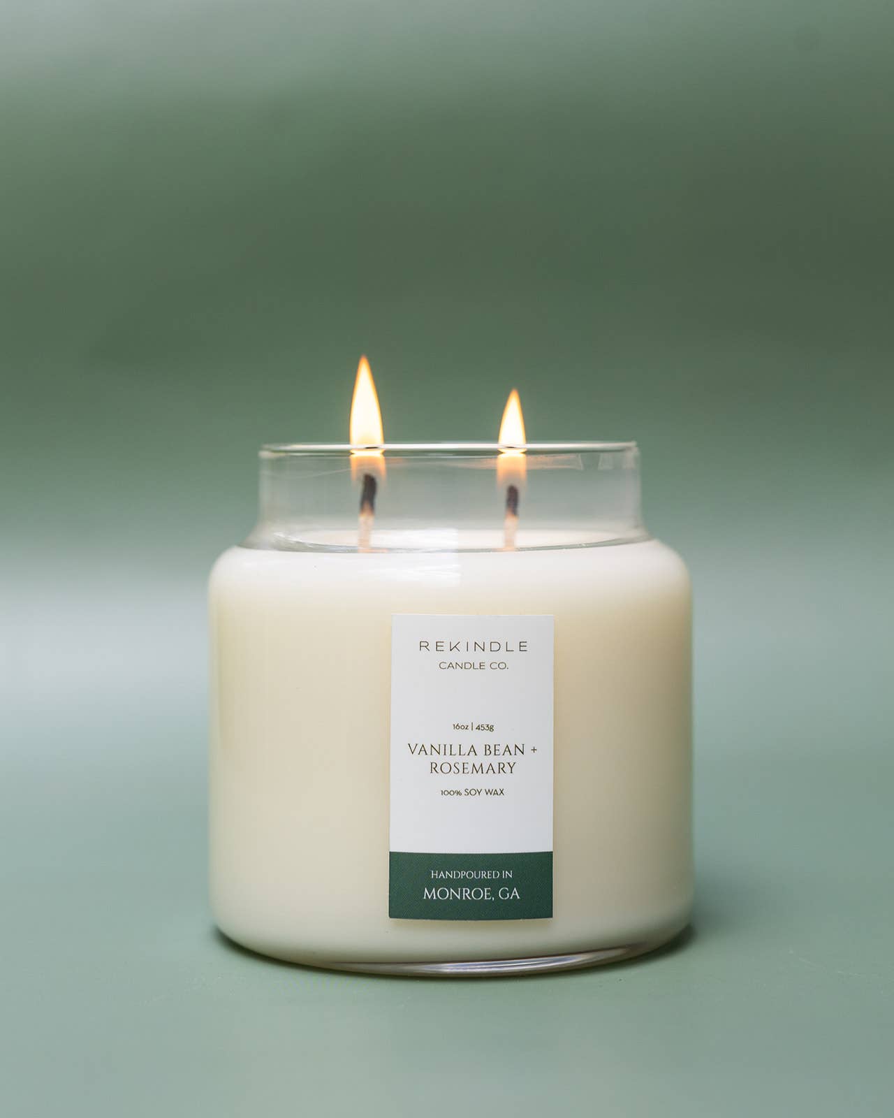 Rekindle Candle Co – Großhandel Kerze im Glas / gefüllte Kerze – Vanillebohne + Rosmarin Sojakerze2