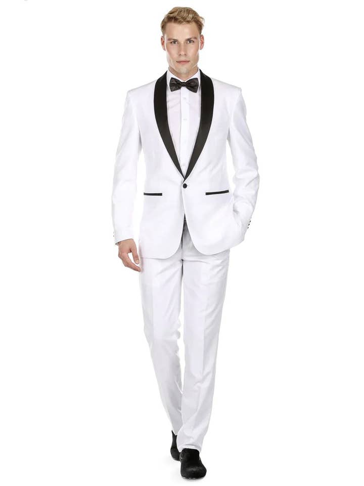 Mens Prom Tuxedo Suit White Prom Suit for wholesale by Alberto Nardoni