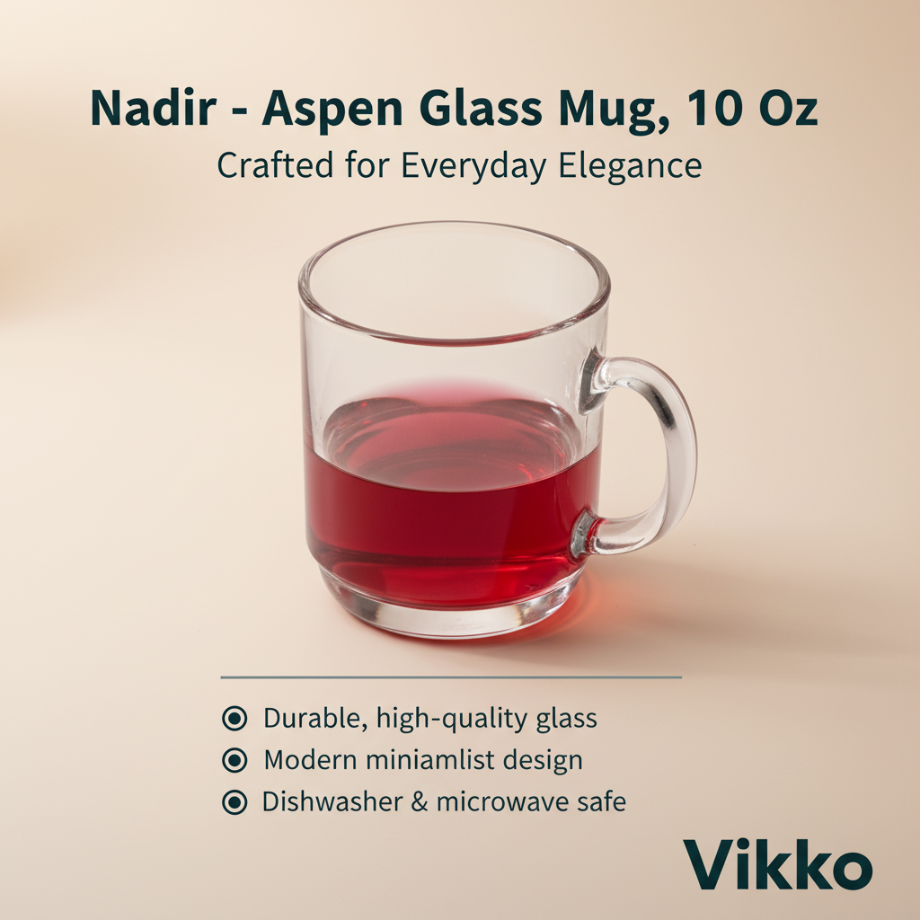 Kadra Kitchenware - Vente Tasse à café - Nadir - Tasse en verre Aspen, 10 oz3