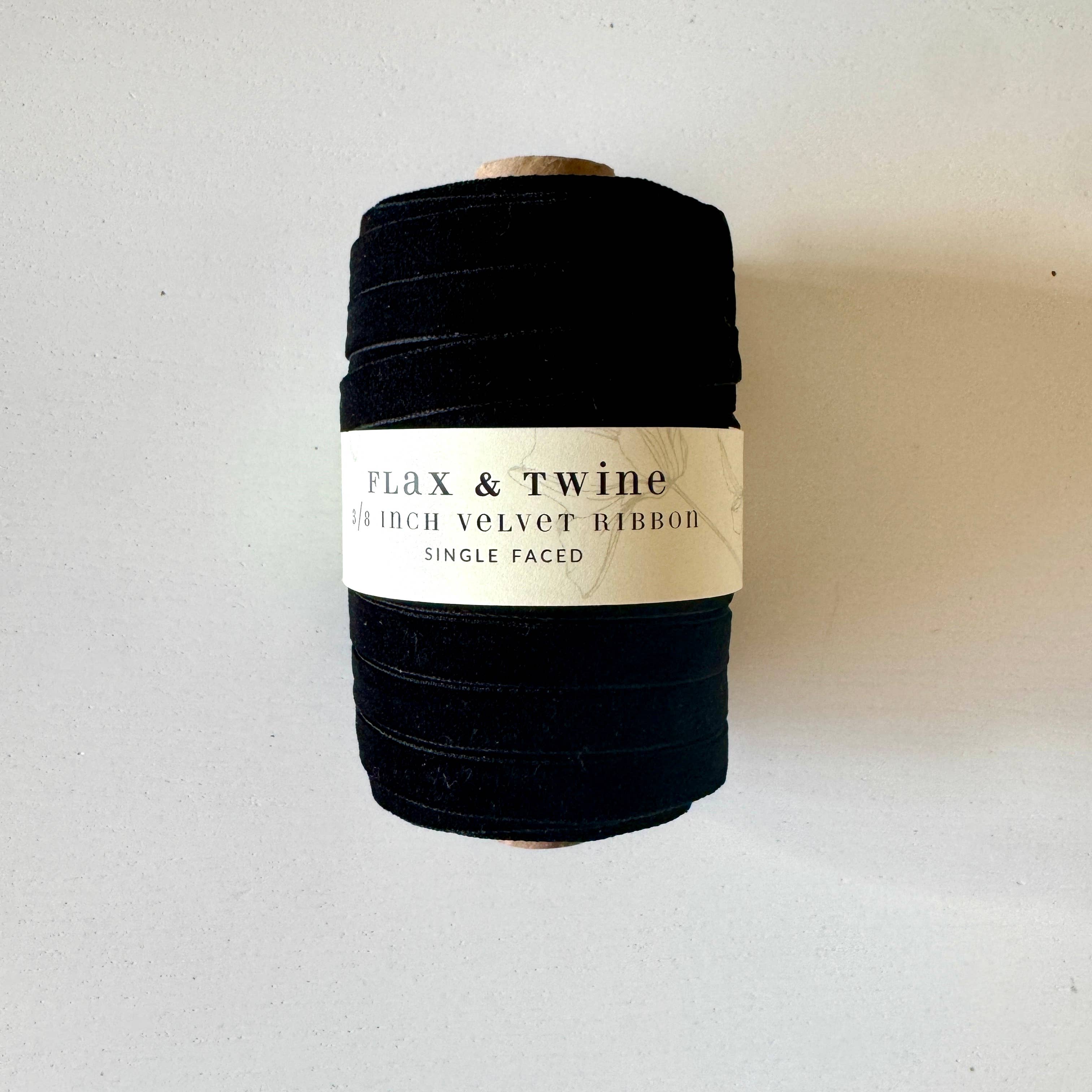 Flax & Twine - Wholesale Ribbon - Gift Wrapping - Flax & Twine 3/8" Velvet Ribbon - 30 Yards10