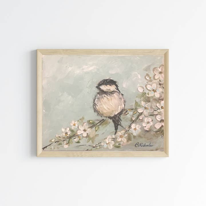 Chickadee Fine Art Print for wholesale by Susan Richards Art