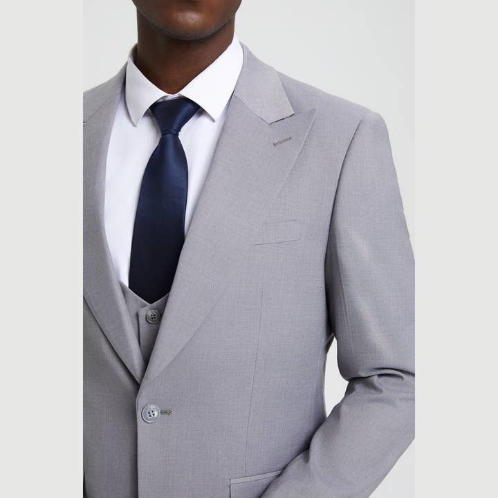 Suits America - Wholesale Suit Set - Men's - Stacy Adams U-Vest Hybrid Fit Suit Expandable Waist, Lt Grey