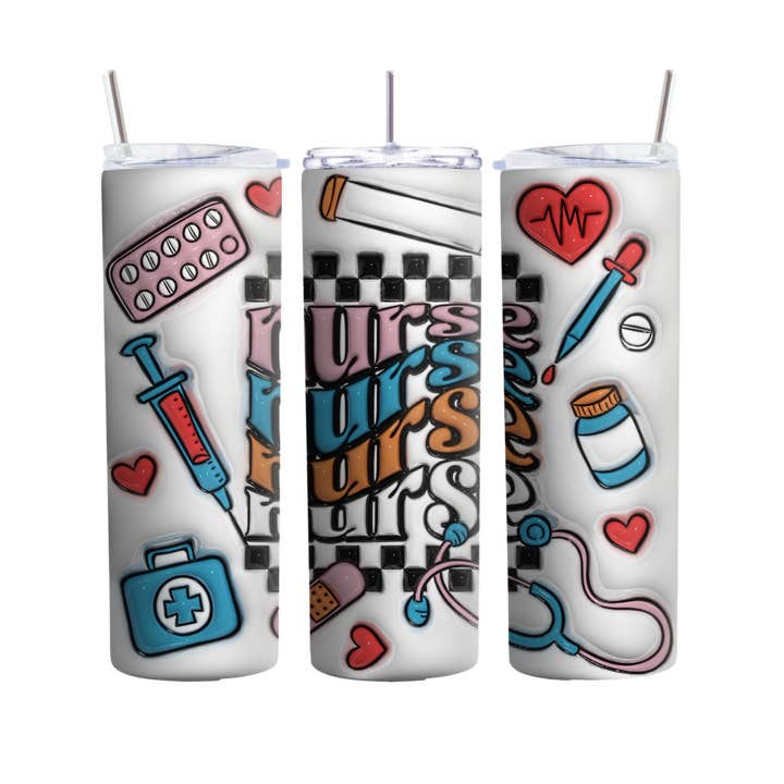 Copo Térmico de Aço Inoxidável de 20oz para Apreciação de Enfermeiros, Presente para Heróis da Saúde, Bebedouro Isolado com Tampa e Palhinha por atacado de Inspire Me Positive