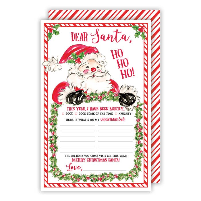 RosanneBeck Collections - Venta al por mayor Tarjetas de Navidad - ¡Jo, jo, jo! Carta de Papá Noel con corona a Papá Noel