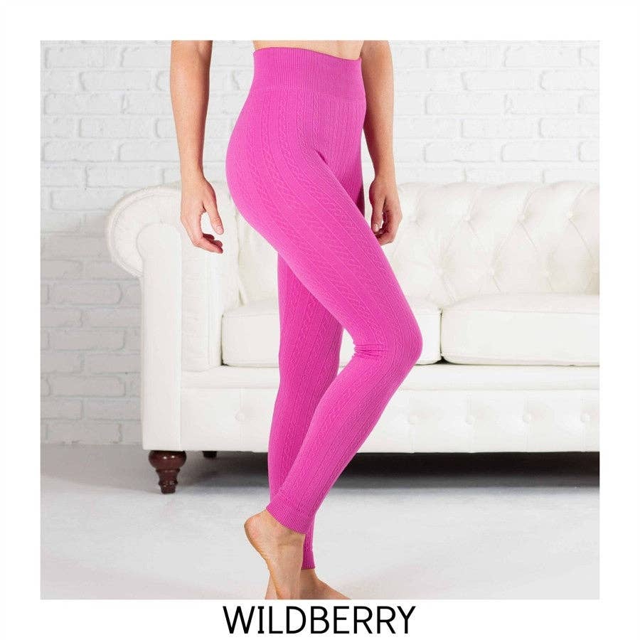 Truly Contagious - Venta al por mayor Leggings modernos - Mujer - Leggings forrados en forro polar de punto trenzado (TX200)9