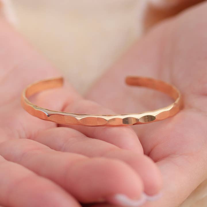 Lotus Stone Jewelry - Wholesale Cuff Bracelet - Wide Hammered Gold Cuff Bracelet7