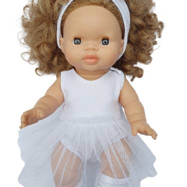 White Jersey Tutu Bodysuit and Legwarmers for wholesale by Maman Poule et Papa Coq