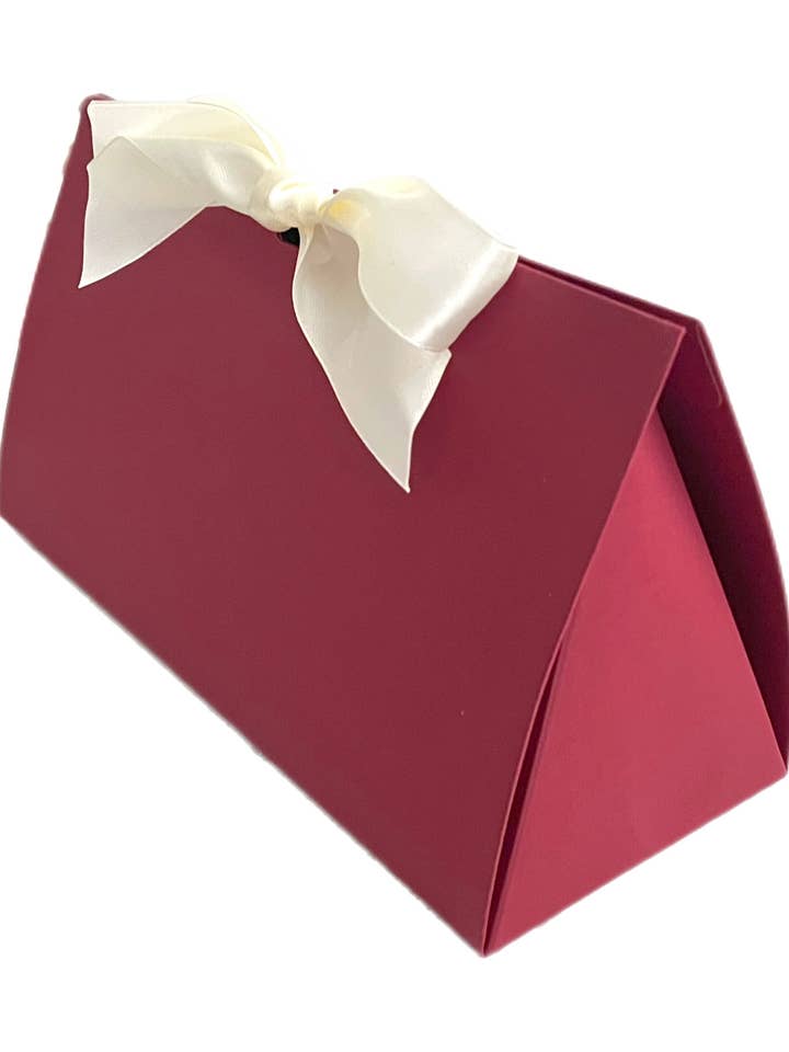 Burgundy Favor Boxes with Elegant Ribbon, Custom Logo for wholesale by ANYGIFTGOODPACKINGBOX
