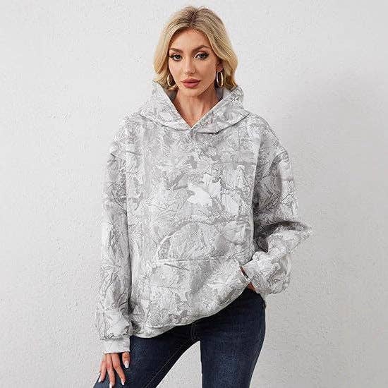 EmberLoom – Großhandel Hoodie – Damen – Damen Vintage Print V-Ausschnitt Locker Geschnittenes Kapuzenpullover in Übergröße2