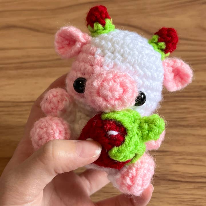 Strawberry Cow Plush for wholesale by Froggy's Corner