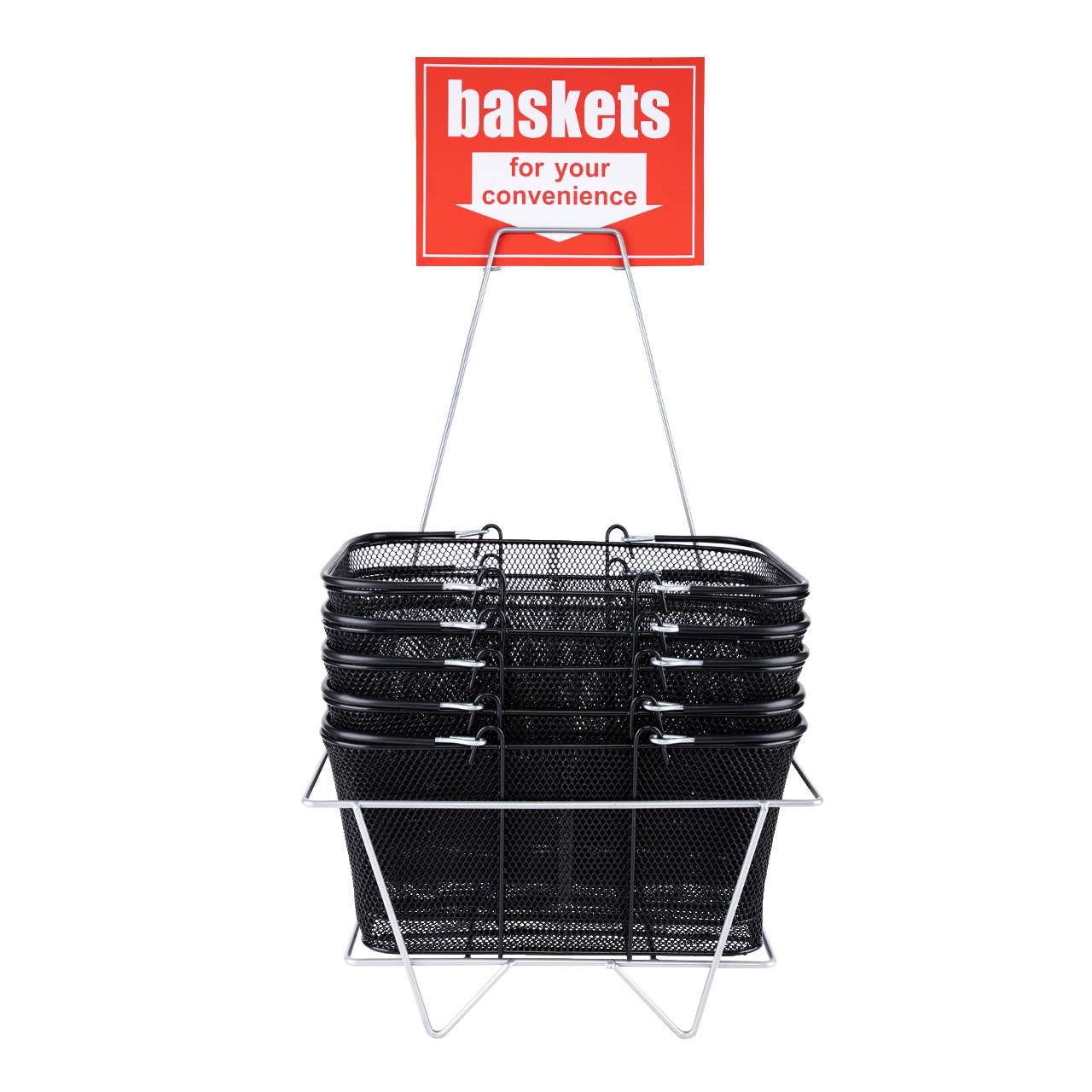 Store Supply Warehouse - Wholesale Shopping Cart - Black Metal Shopping Basket Set - 12 Baskets1