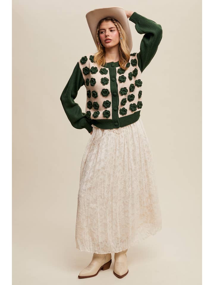 Listicle – wholesale Cardigan – Women’s – Handmade Rose Applique Knit Cardigan LSW0972 (Copy)31