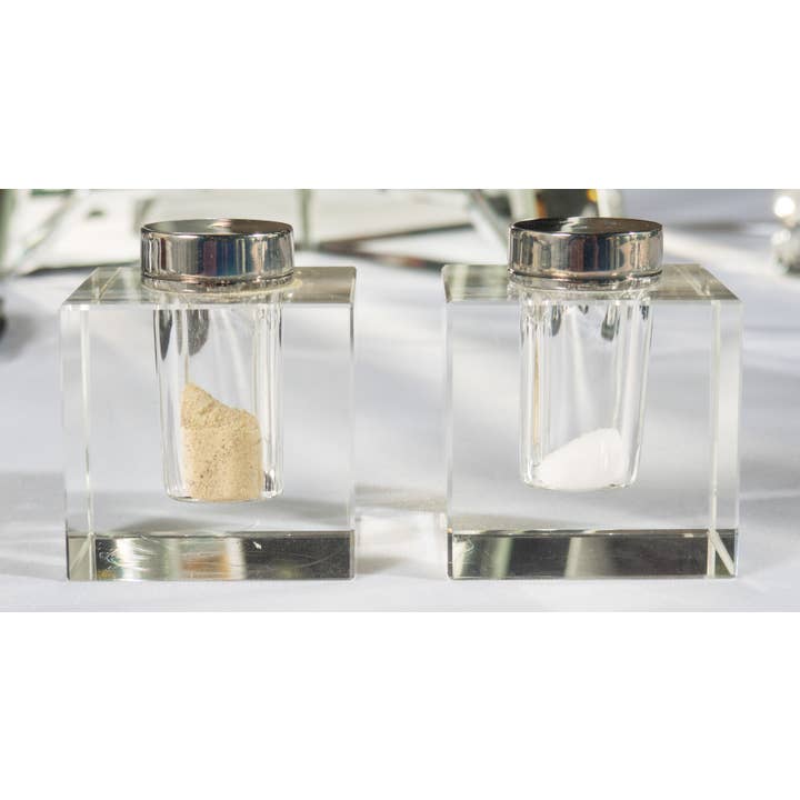 AULICA - Wholesale Salt & Pepper Shaker Set - Square Glass Salt and Pepper Shakers