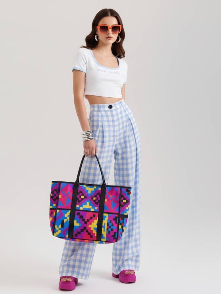 Wide-Leg Plaid Pants, Upper East Side | Women - BYMANYC ® New York for wholesale by BYMANYC NEW YORK