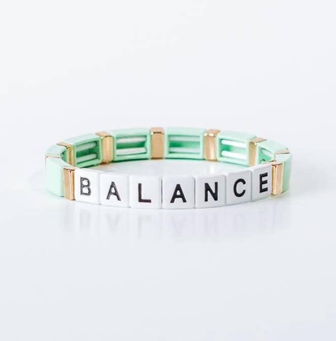 Candier - Venta al por mayor Pulsera de cuentas - Pulsera elástica con cuentas Alphabet Balance para mujer