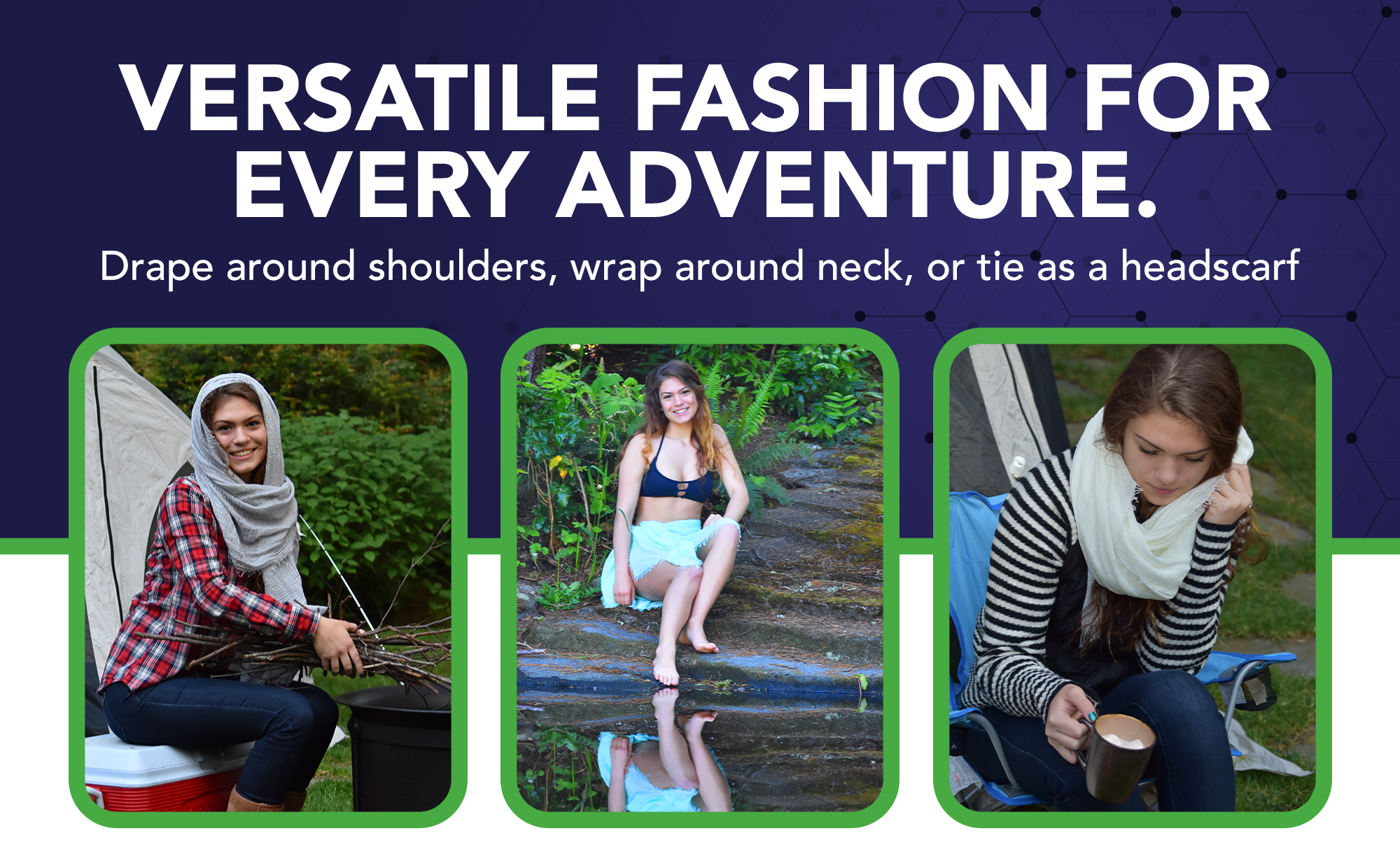 Chloe & Lex - Vente Écharpe – femme - Écharpe anti-insectes Insect Shield Protection pour femmes14