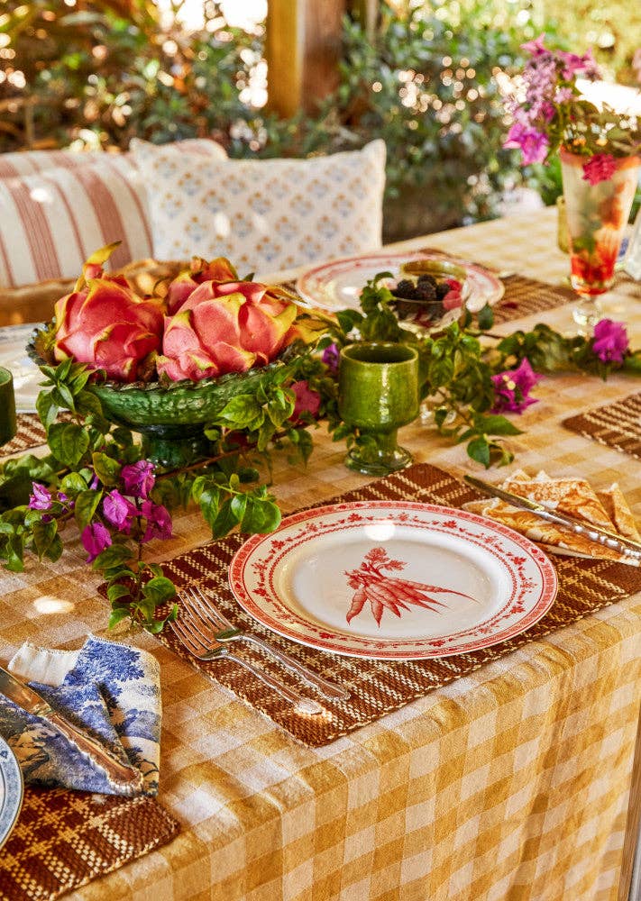 Blue Stallion Farm – Prato por atacado – Conjunto com 4 Pratos de Jantar Farm Fresh Vermelho e Branco com Caixa para Presente3