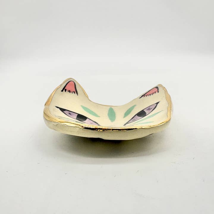Erika Rier - Wholesale Jewelry Dish - Little Green Tiger Ring Dish with 22k Gold Luster9