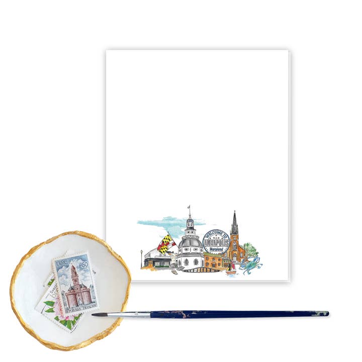Annapolis Maryland Skyline City Mini Notepad with 40 Sheets for wholesale by Eight21 Studios + Unique Greeting Cards, Art and Stationery