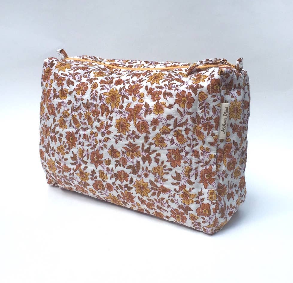Mehera Shaw - Wholesale Makeup/Cosmetic Bag - Cosmetics Bag - Quilted Hand Block Print Cotton1