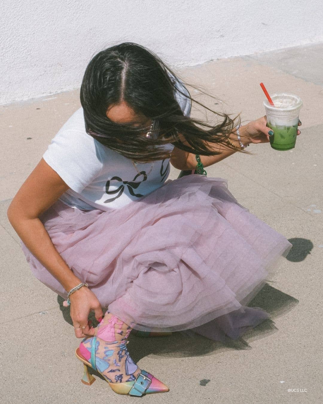 Sock Candy – Großhandel Socken – Damen – Wicked Glinda Silhouette Rüschensocke aus transparentem Stoff10