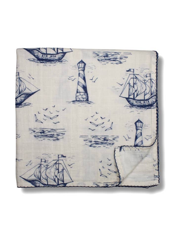 Couverture en mousseline Nautical Sailor Dream pour la vente par Little Threads