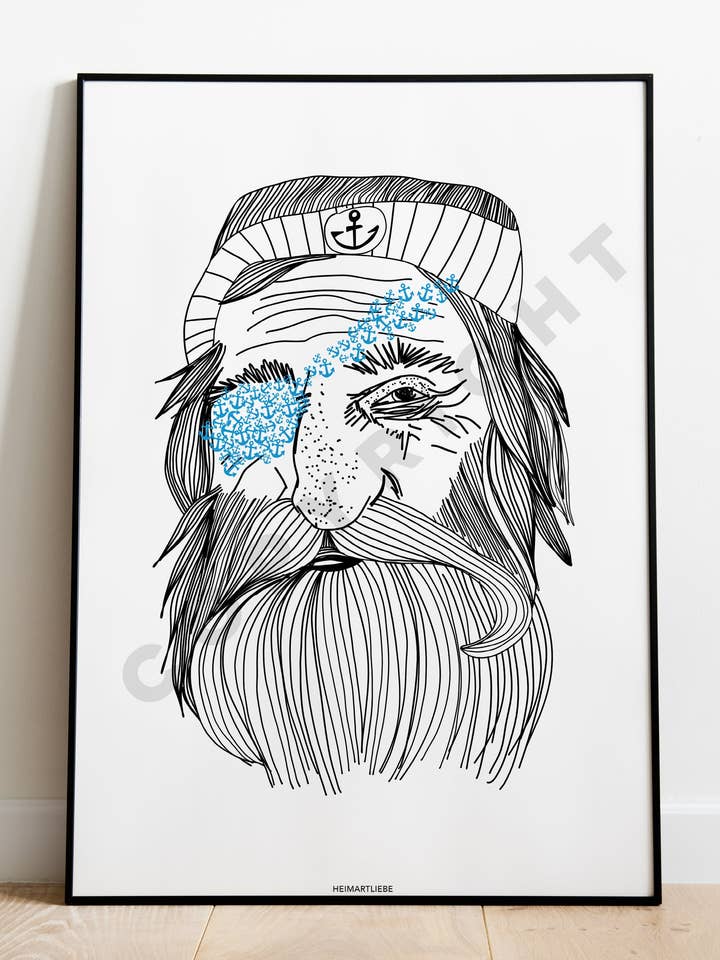 PRINT - CAPTAIN MOBY for wholesale by HEIMARTLIEBE®