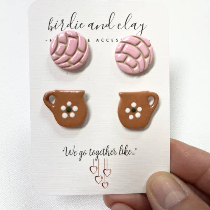 Birdie & Clay - Wholesale Stud/Post Earrings - Concha and Jarrito Earrings4