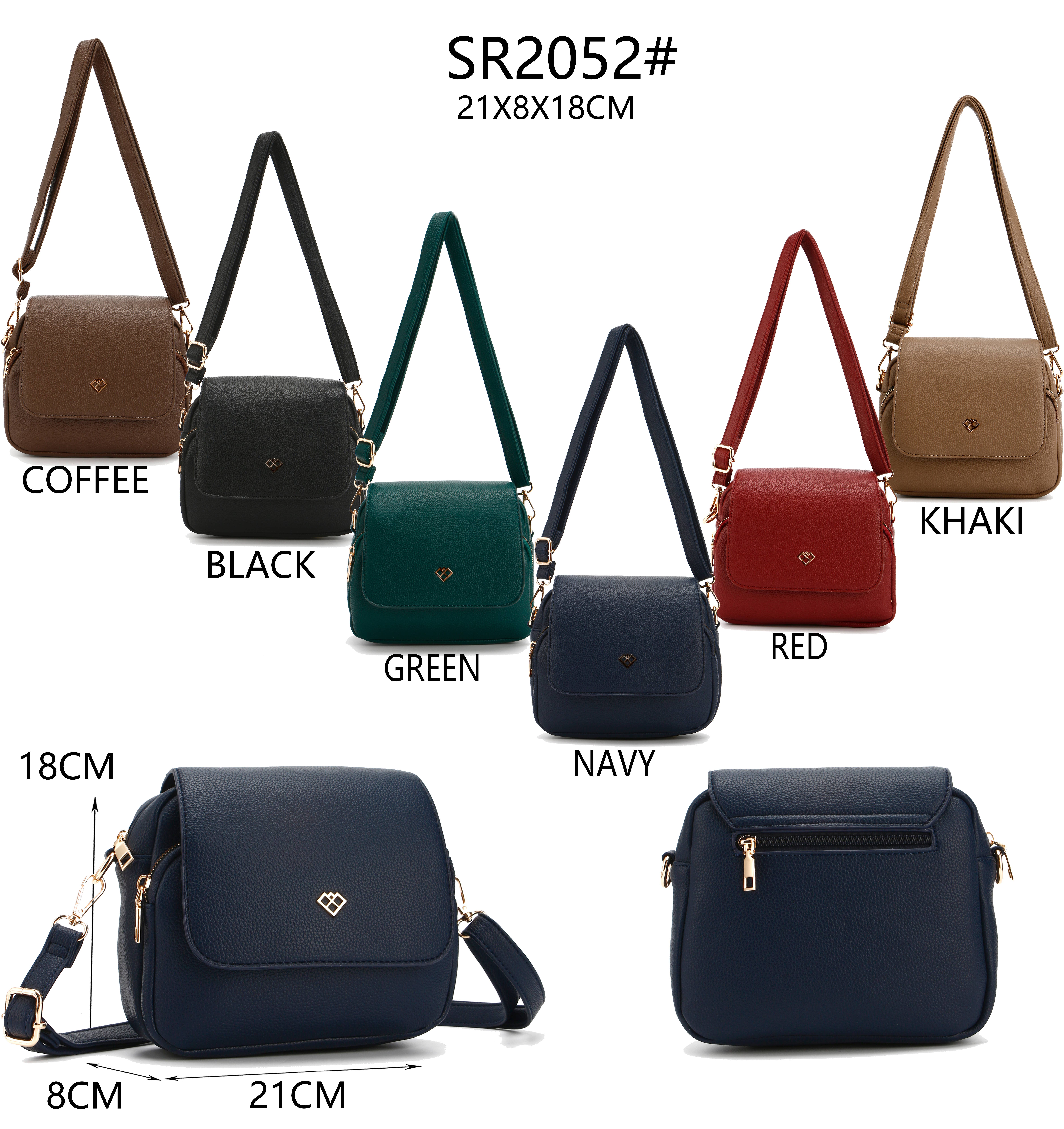 Papaya Fashion Ltd – Engroshandel Crossbodytaske - Dame – SR2052-Carrier Co. Klap Lynlås Top Taske Foran Crossbody Taske8