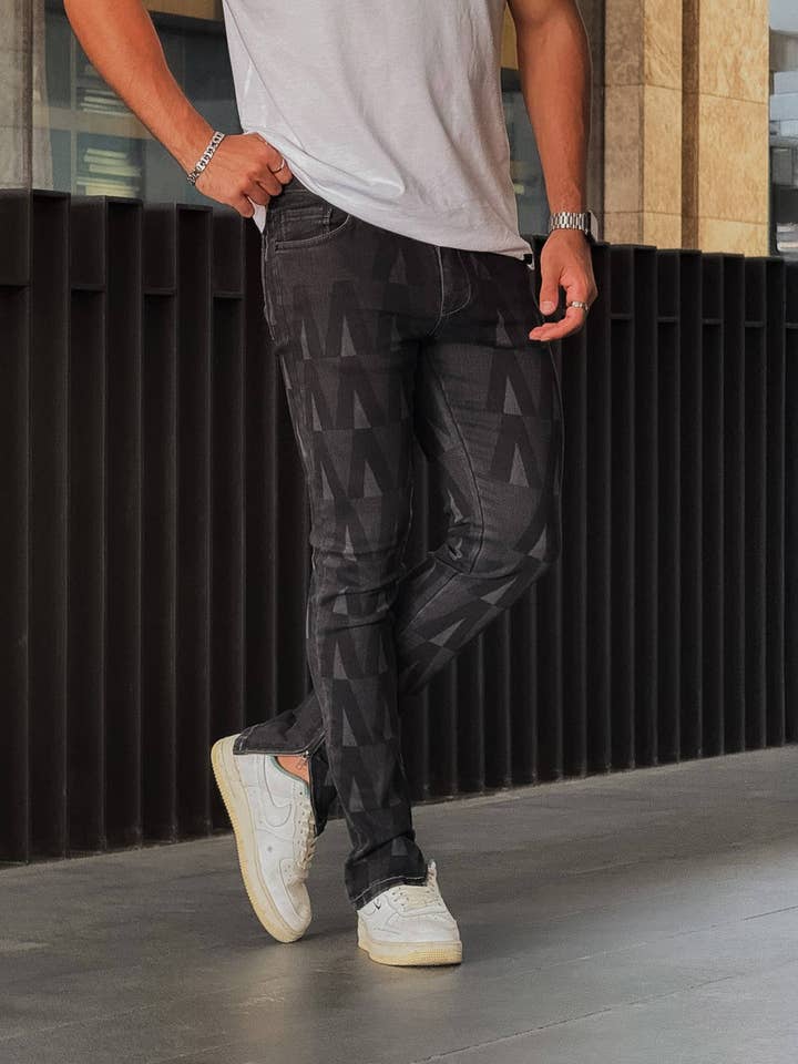 Skinny Fit Designer Rits Denim Jeans voor wholesale door PremiumDenim