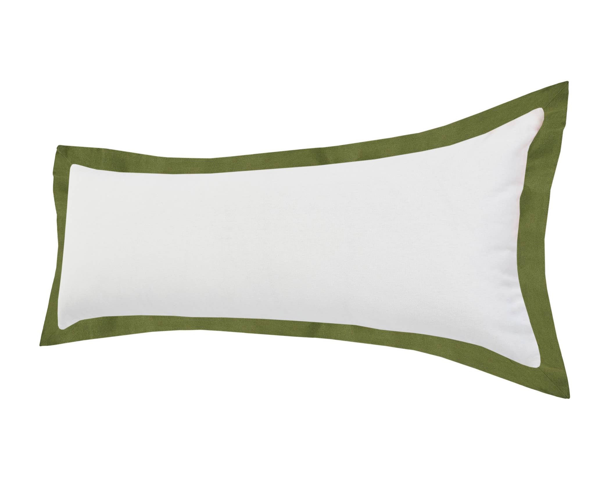 HomeRoots - Wholesale Lumbar Pillow - 14" X 36" White And Moss Green Geometric Zippered Pillow2