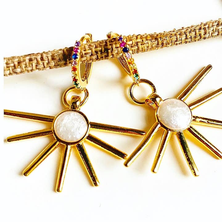 Statement Hoop Earrings- Huggie Earrings- Statement Jewelry for wholesale by Etymology Jewelry