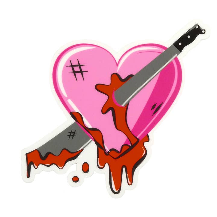 Brain Shudder Studio - Wholesale Sticker - Machete thru Heart Sticker