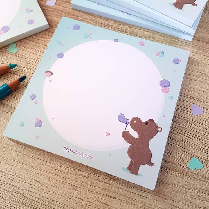 A6 Square Notepad - Potam Bubbles for wholesale by Hippopo sur le trône