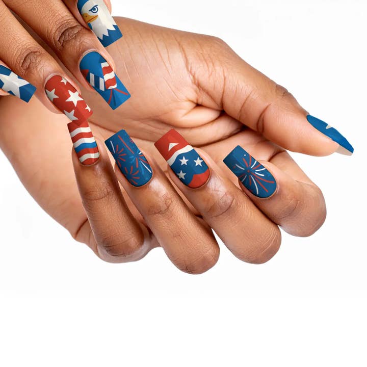 FYNE BODY - Wholesale Press-on/fake nails - Retro Drip 4th of July Press-On Nails42