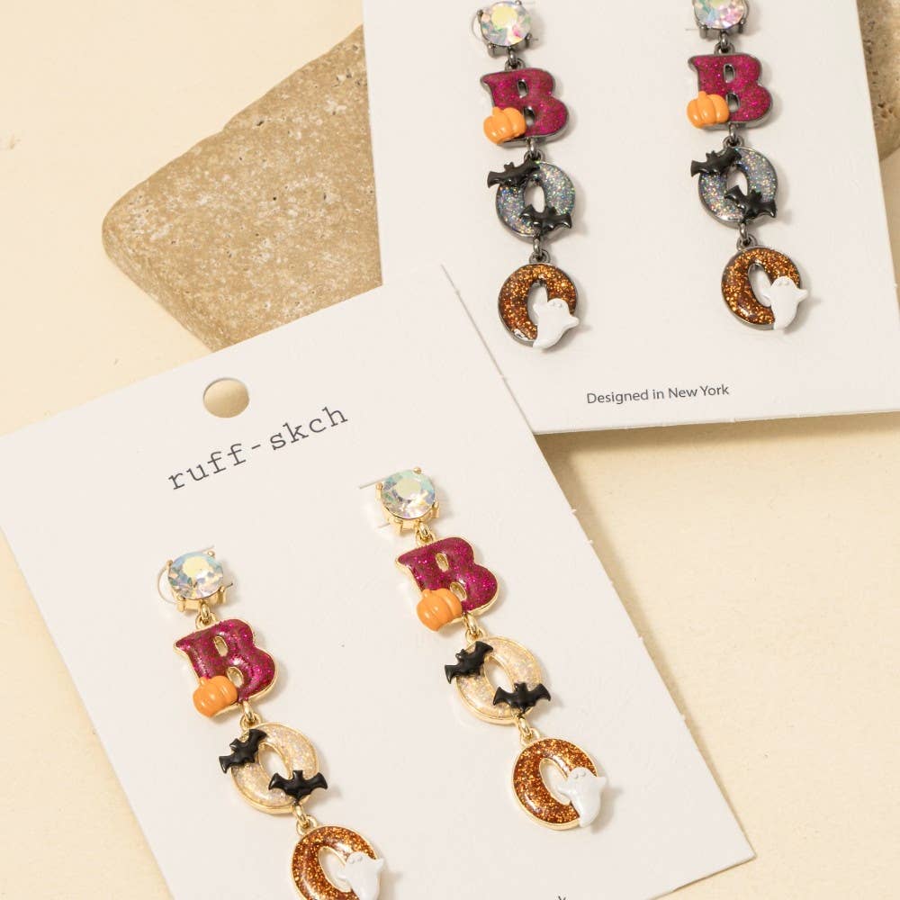 Anarchy Street - Wholesale Dangle Earrings - Halloween Boo Glitter Resin Dangle Earrings2