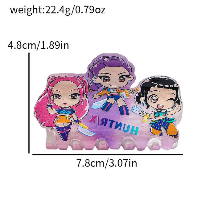 Little Trendy - Wholesale Hair Clip - Kids - KPOP demon hunters Acrylic hair claw clip0