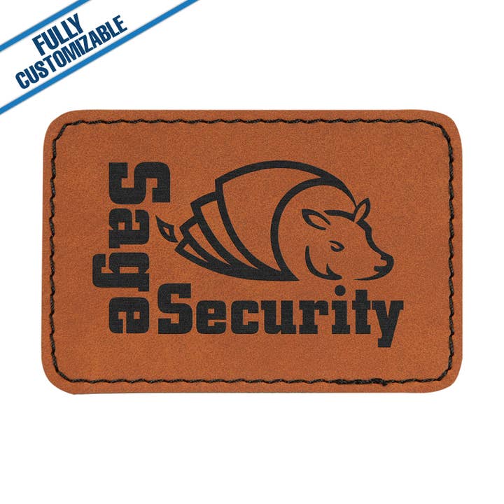 GiftWorksPlus - Wholesale Patch - Engraved Leatherette Rectangle Patch - Fully Customizable14