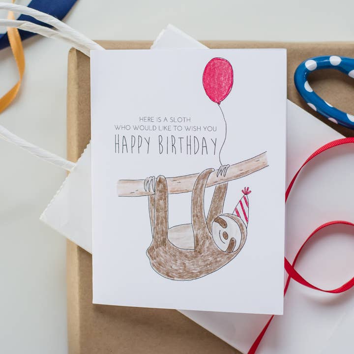 Little May Papery - Wholesale Birthday Card - Sloth Birthday Card1