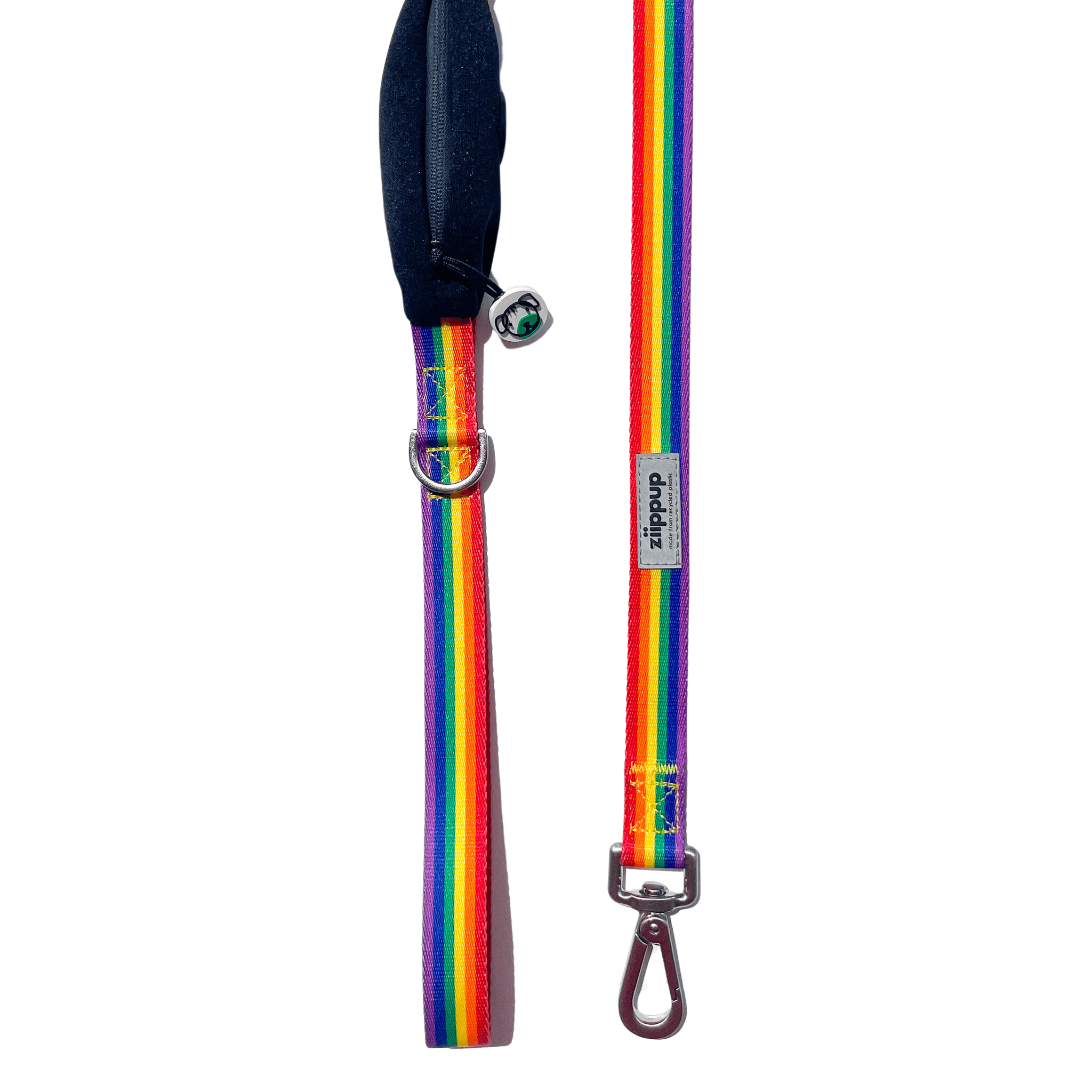 Ziippup - Eco Dog Leads & Collars - Wholesale Pet leash – Dog - Rainbow Dog Leash with Built-in Poop Bag Holder3