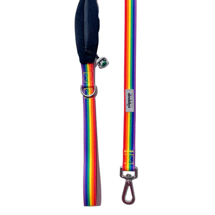 Ziippup - Eco Dog Leads & Collars – Großhandel Leine – Hund – Regenbogen-Hundeleine mit integriertem Kotbeutelhalter1