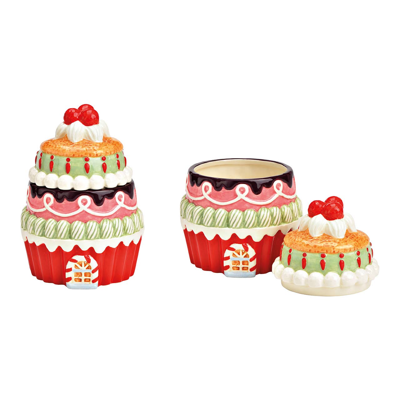 Wurm - Wholesale Christmas Decoration - Colorful ceramic cake tin (W/H/D) 11x15x11cm0