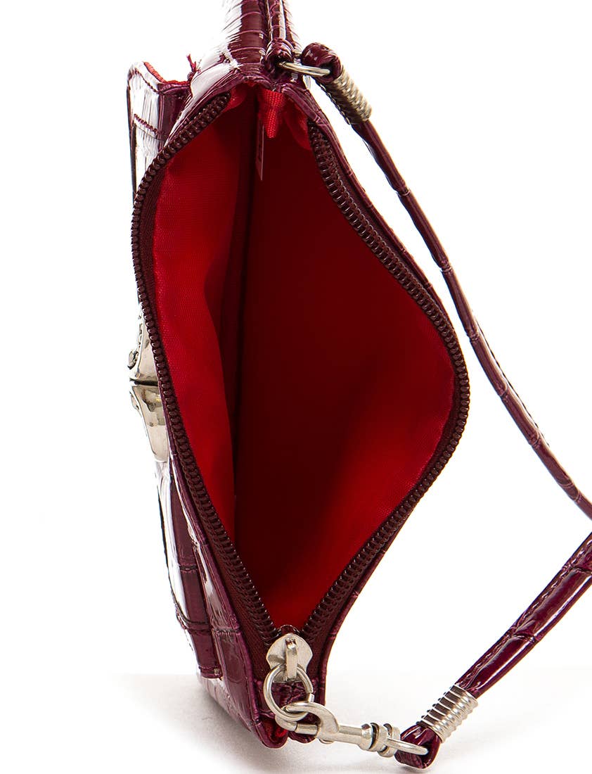 AMPERE CREATIONS - Wholesale Wristlet - Brighton Vegan Leather Inspired Croco Imitation Wristlet Bag11